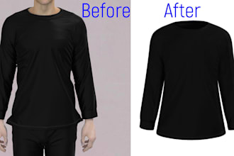 do invisible image mannequin ghost,neck joint wrinkle remove