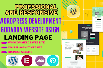 develop wordpress website, godaddy website design or redesign