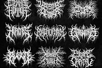 create death metal, black metal, slaming, brutal logo