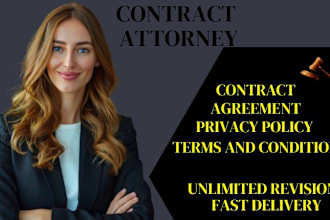 write legal contracts, agreements, nda, privacy policy terms and conditions