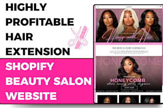 design hair website hair extension shopify website beauty website salon website