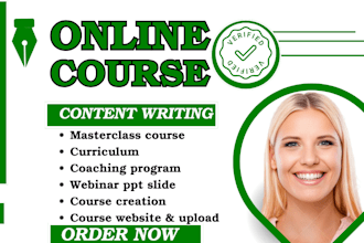 create online course content curriculum course creation, credit repair, workbook
