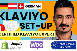 setup german klaviyo acc, signup, sync, template, segments, gdpr, deliverability