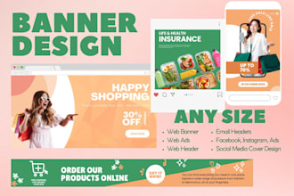 design banner for social media, web, header, ads