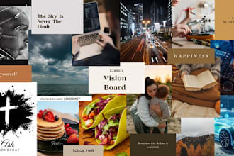 create a digital vision board, mood board to unlock your goals and dreams
