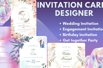 design your wedding, birthday, engagement and any other invitations as your wish