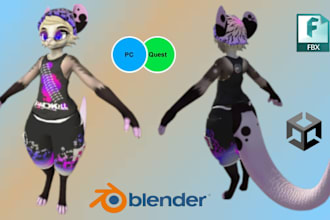create or edit your vrchat gaming avatars, 3d furry models