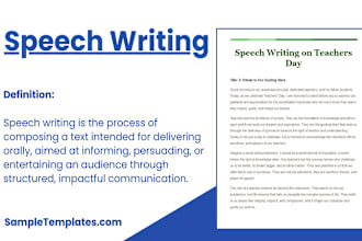 write a spectacular, informative and persuasive  speech writing