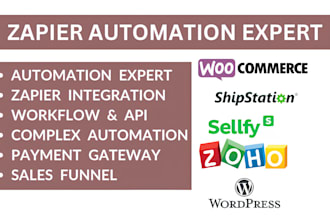zapier shipstation woocommerce sellfy bigcartel wix wordpress zoho expert