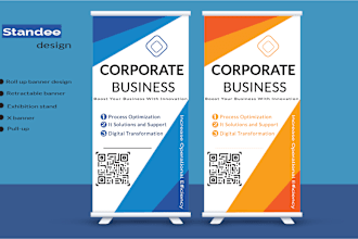 do standee design, exhibition stand, retractable banner and roll up banner