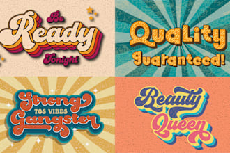 do custom vintage, retro, nostalgic typography logo design