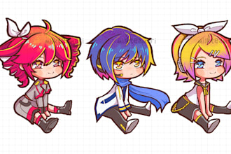 do custom chibi and anime illustration for shop merch
