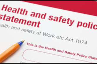 write you a workshop or factory health and safety policy