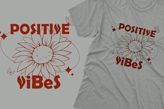 design a vintage retro t shirt with a custom illustration