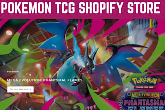 design pokemon shopify website trading card pokemon anime shopify store