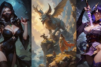 illustrate fantasy art creatures and characters
