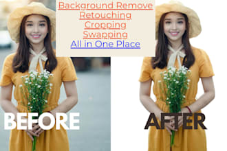 background removal, face swap, cropping, photoshop editing