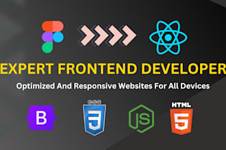 develop figma design into HTML, CSS, bootstrap, and reactjs