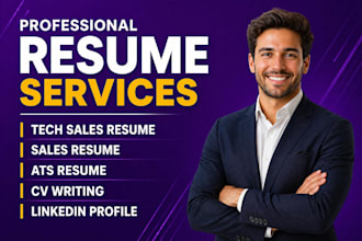 write a job winning tech sales resume and cover letter with linkedin opt