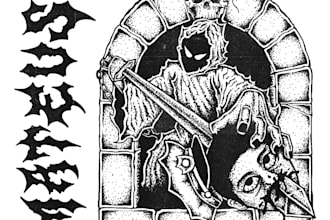 draw a hardcore punk rock chaos graffiti illustrations for bands