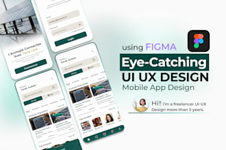 custom UI UX mobile app design and web using figma
