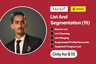 build klaviyo list and segmentation for email marketing