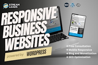 design modern  mobile responsive website, wordpress website, website redesign