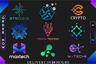 design minimalist startup, tech and crypto logo design