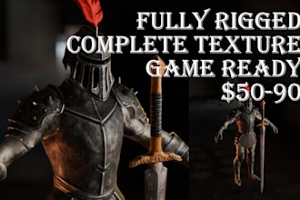 make a rigged and textured 3d character that is game ready