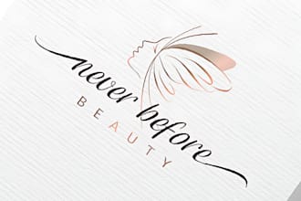 make minimalist woman face logo design