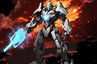draw your mecha robot fanart or original in digital artwork