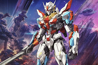 do anime sci fi robot gundam and mecha concept art