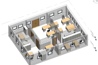 draw simple 2d and 3d floor layout for office
