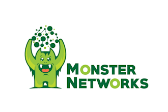 design monster networks mascot cartoon  logo