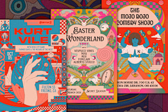 draw illustrative poster for your music show and music tour