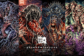 create detailed dark art  for brand or band