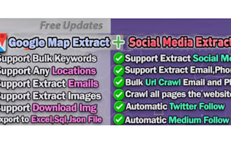 install google map extractor and social extractor on your PC