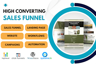 design gohighlevel ghl or go high level sales funnels, clickfunnels sales funnel