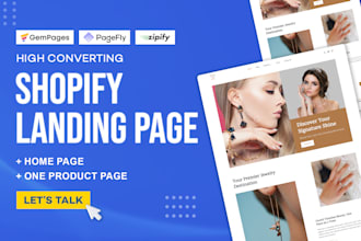 design one product store, shopify ecommerce landing page with pagefly, gempages