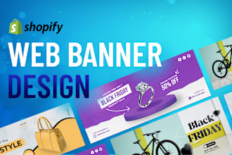 do shopify banner design, product banner, website banner, or website header
