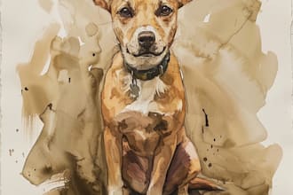 draw watercolor pet portrait