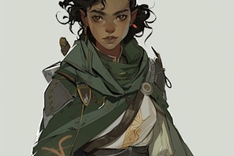 draw character design d and d character and dnd art illustration