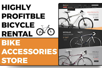 design bicycle rental website bike sport accessories store car rental website