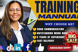 create and rebrand instructional manual, training manual, user guide, workbook