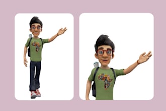 do 3d character modeling 3d cartoon character 3d human model character rigging