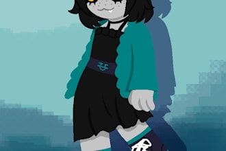 draw your character in homestuck style flat color