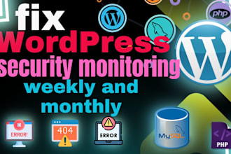 do weekly and monthly wordpress security monitoring, and maintenance or support