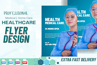 design medical health care home care flyer any one pager marketing materials