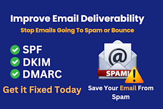 setup or fix spf, dkim, dmarc for reduce spam and better inbox delivery