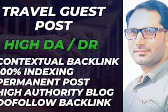 do travel guest post on high da travel blog with contextual backlinks